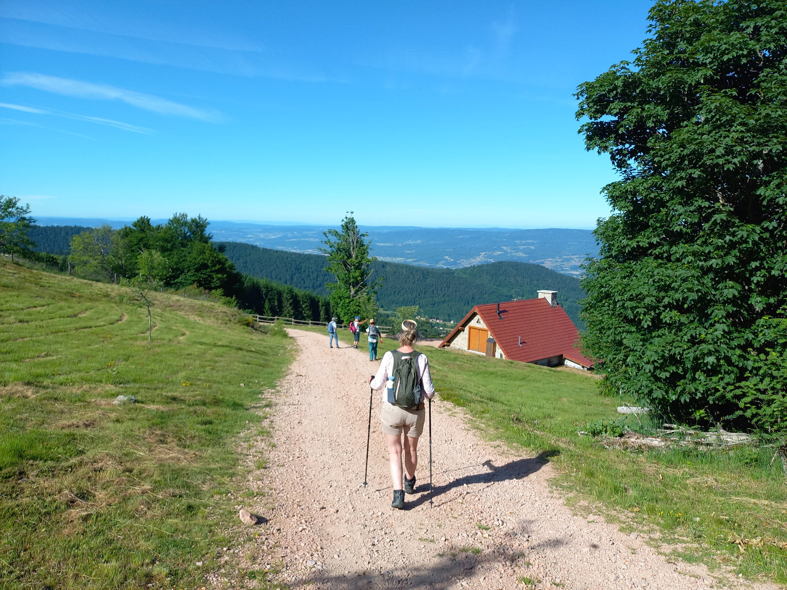 Een wandelgroep op pad bij de Col des Supeyres