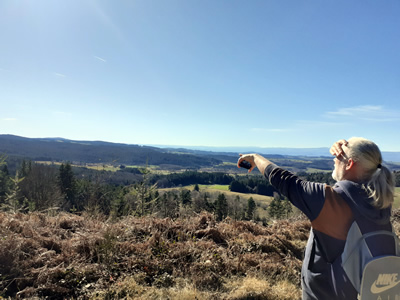 Een van de uitzichten op de wandeling Les Panoramas, Echandelys, Livradois-Forez, Auvergne